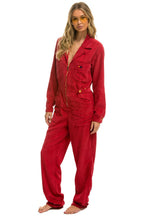 Retro UNISEX CORDUROY FLIGHT SUIT - CHERRY
