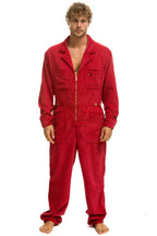 Retro UNISEX CORDUROY FLIGHT SUIT - CHERRY