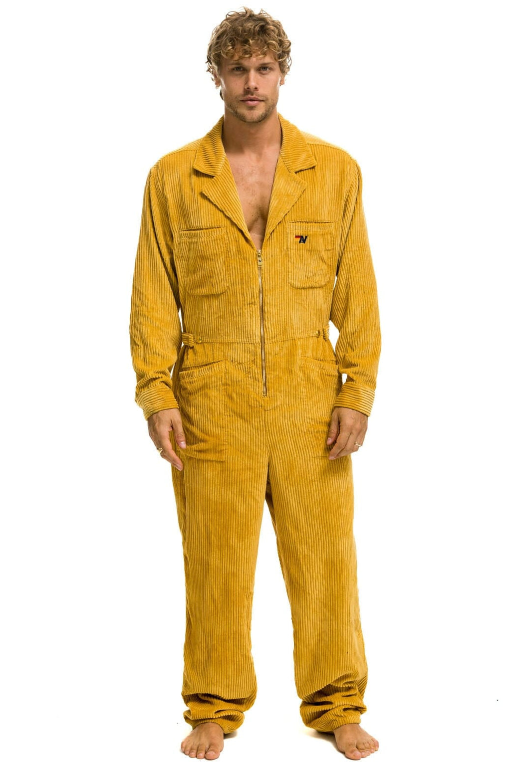 Retro UNISEX CORDUROY FLIGHT SUIT - HONEY