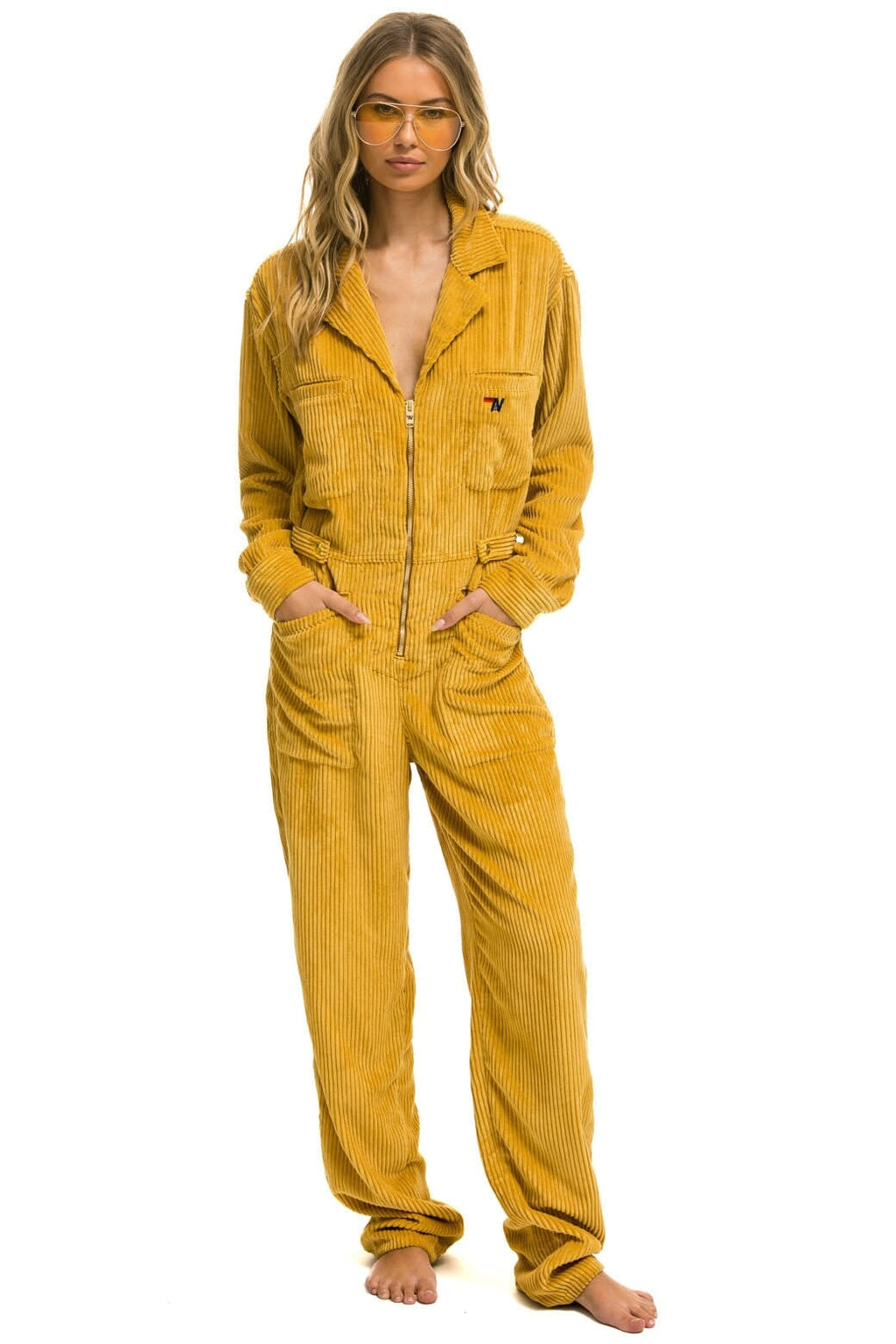 Retro UNISEX CORDUROY FLIGHT SUIT - HONEY
