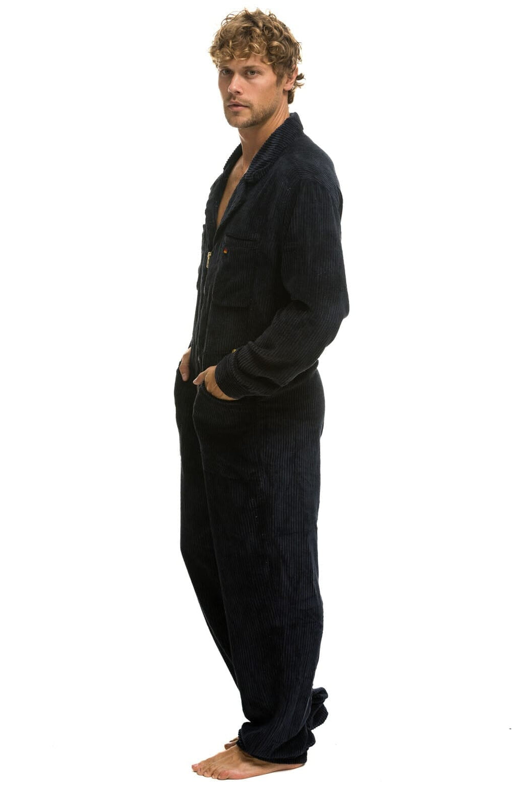 Retro UNISEX CORDUROY FLIGHT SUIT - NAVY