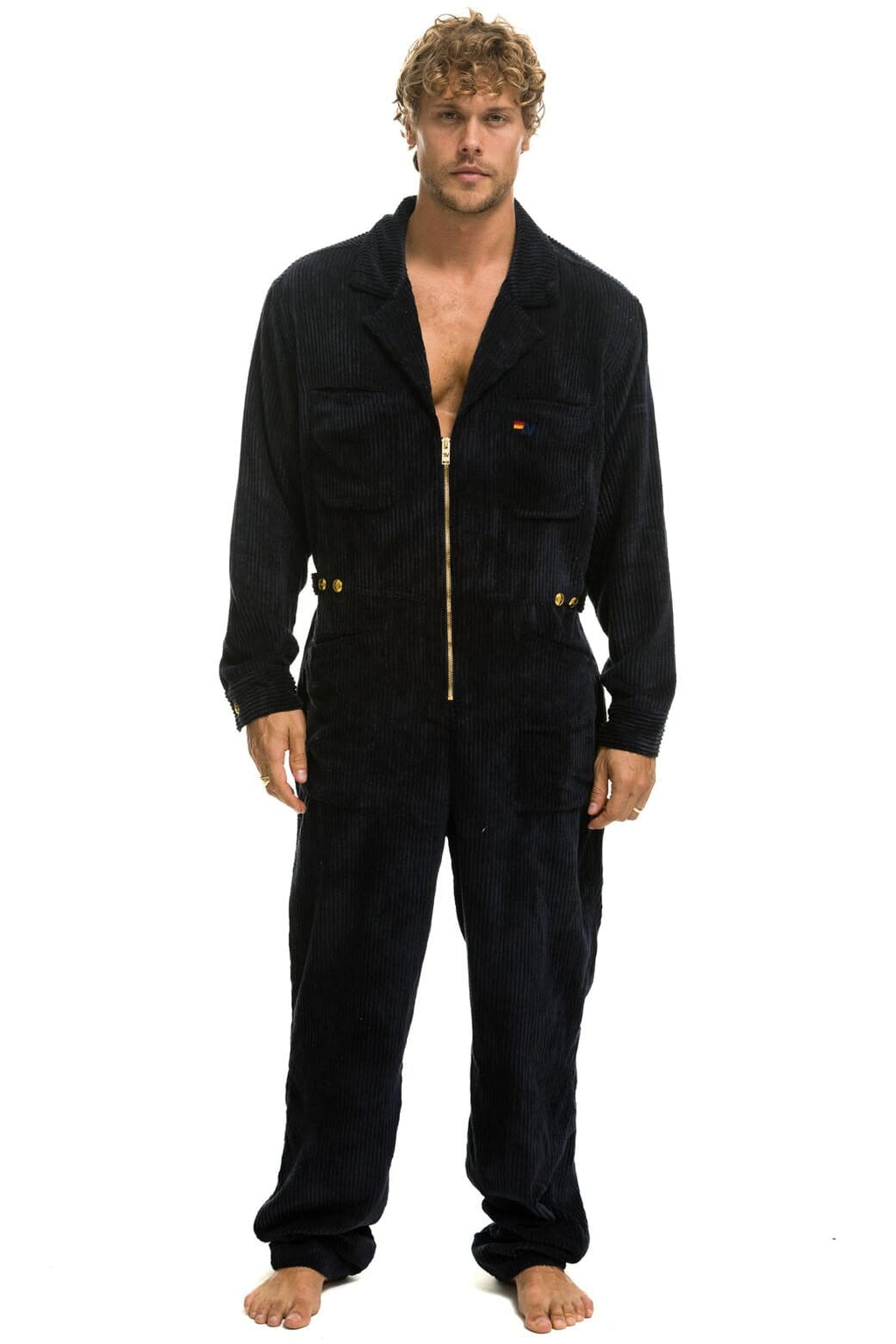 Retro UNISEX CORDUROY FLIGHT SUIT - NAVY