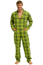 Retro UNISEX PLAID FLIGHT SUIT - AVOCADO PLAID
