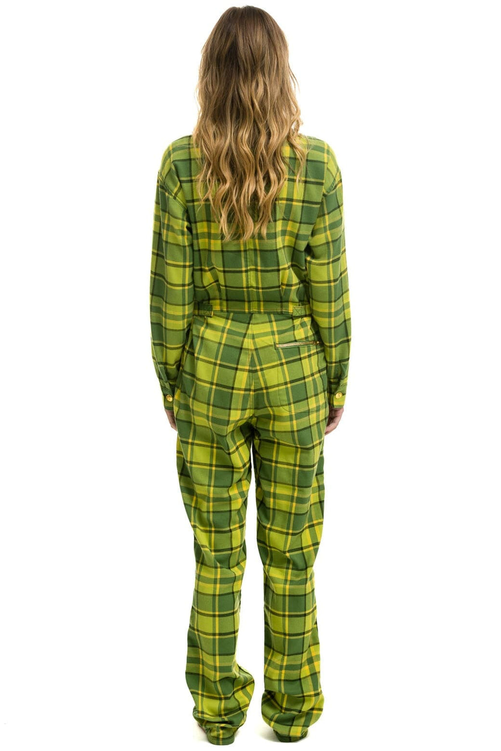 Retro UNISEX PLAID FLIGHT SUIT - AVOCADO PLAID