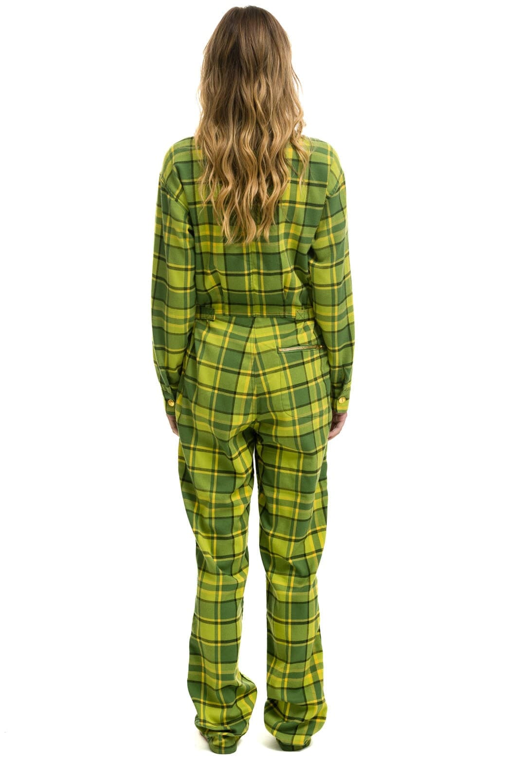 Retro UNISEX PLAID FLIGHT SUIT - AVOCADO PLAID