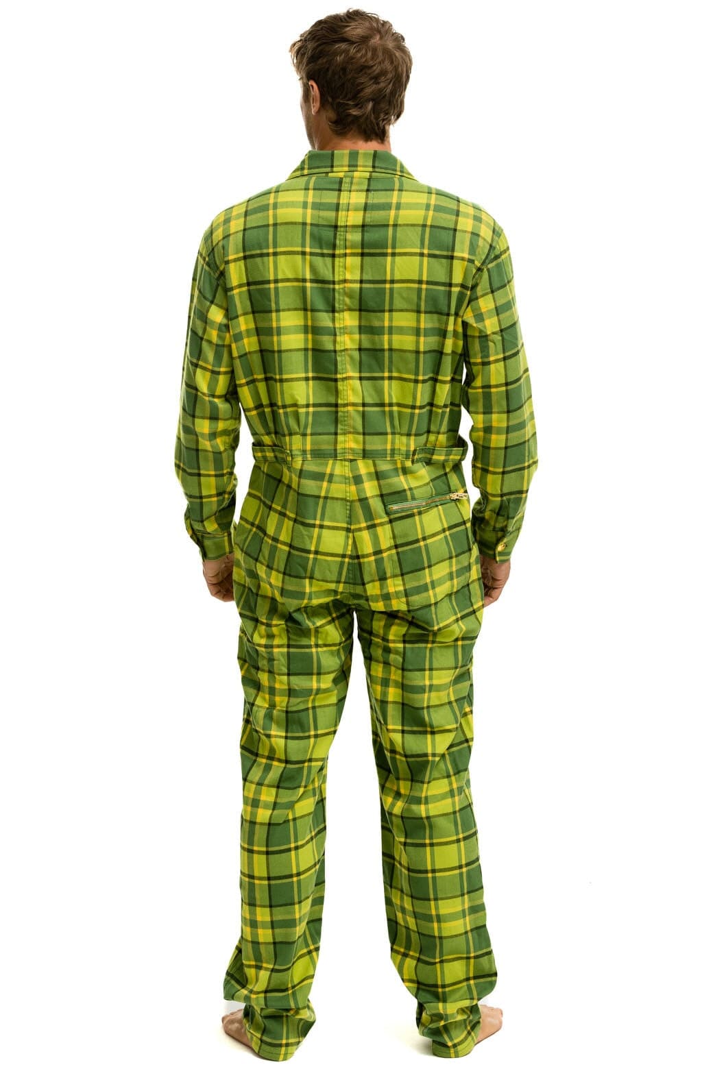 Retro UNISEX PLAID FLIGHT SUIT - AVOCADO PLAID