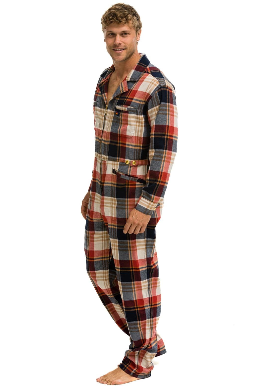 Retro UNISEX PLAID FLIGHT SUIT - COWBOY PLAID
