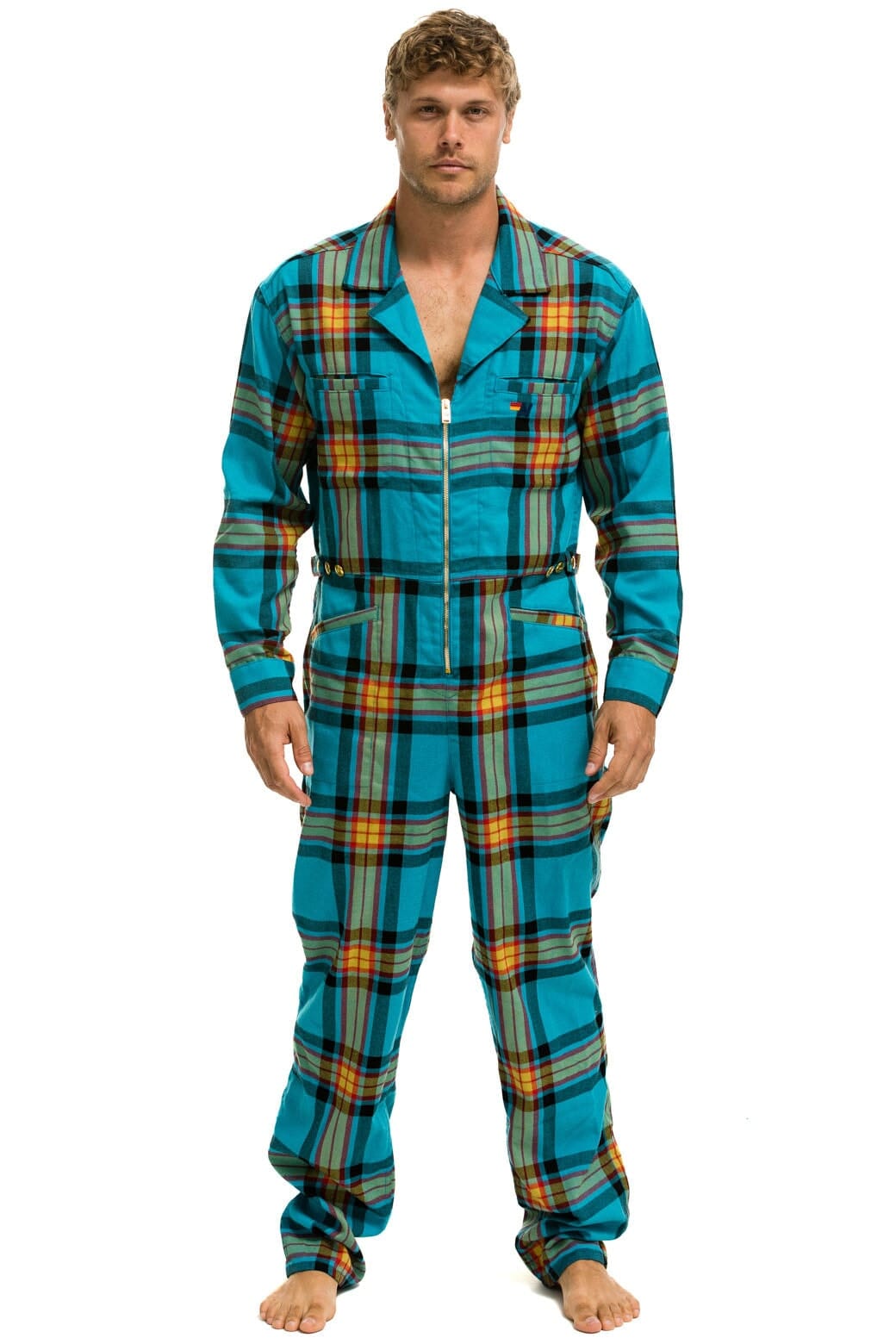 Retro UNISEX PLAID FLIGHT SUIT - JACKSON PLAID
