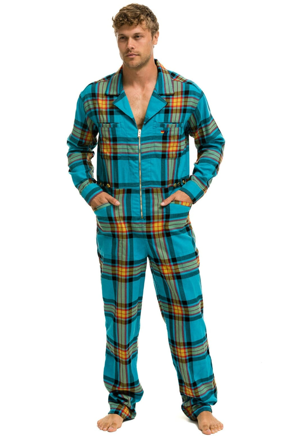 Retro UNISEX PLAID FLIGHT SUIT - JACKSON PLAID