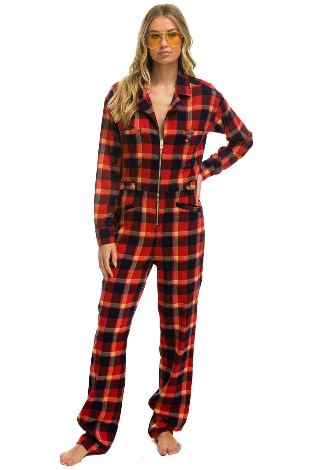 Retro UNISEX PLAID FLIGHT SUIT - RUGBY PLAID