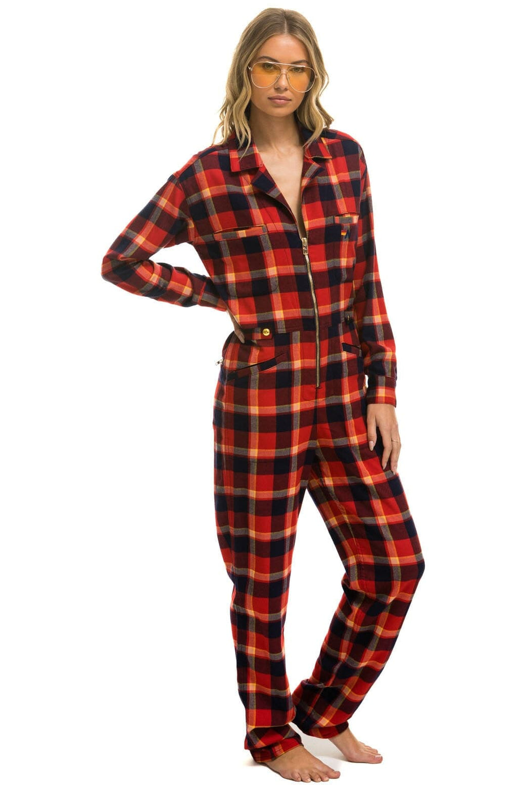 Retro UNISEX PLAID FLIGHT SUIT - RUGBY PLAID