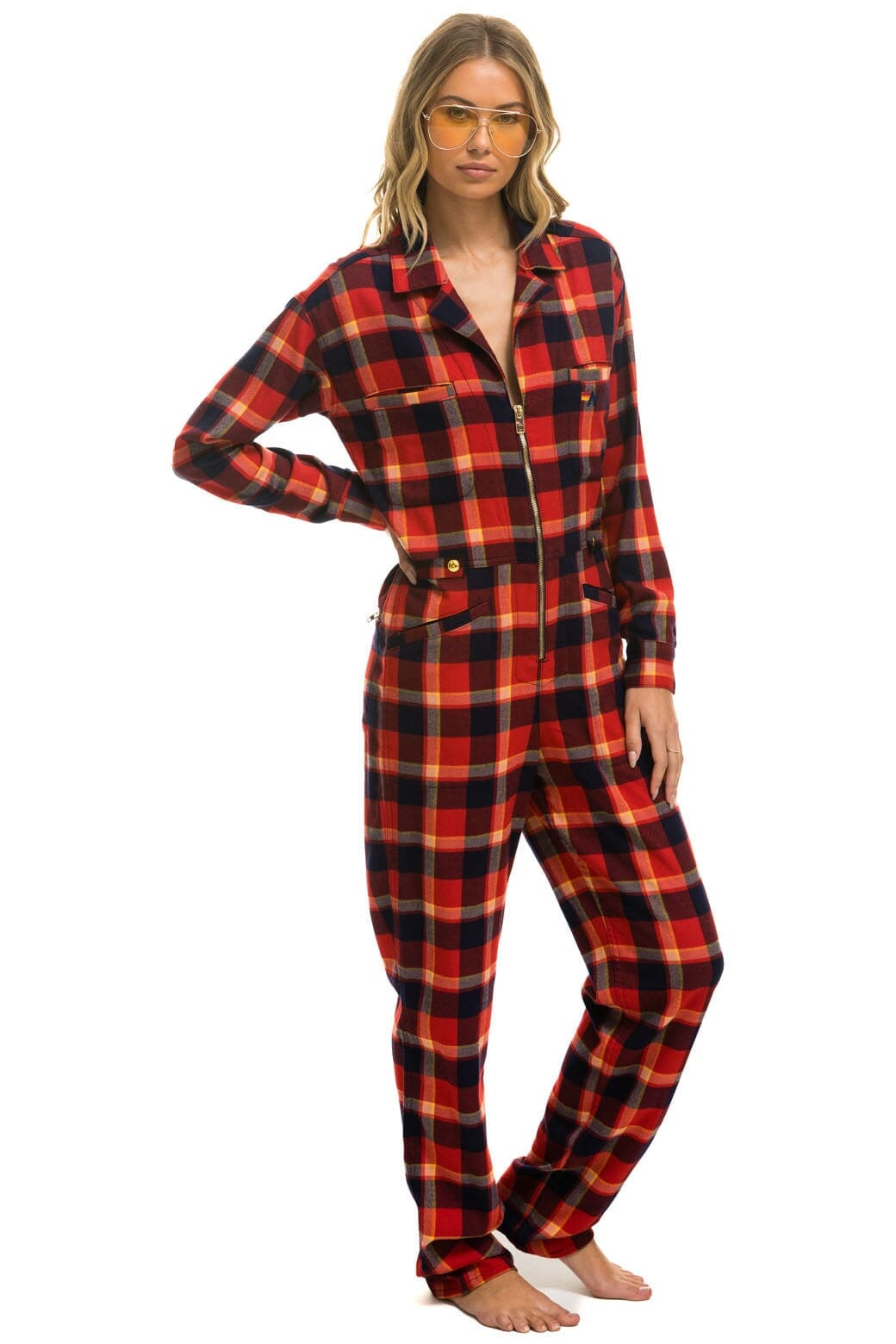 Retro UNISEX PLAID FLIGHT SUIT - RUGBY PLAID