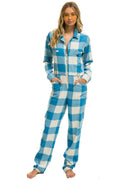 Retro UNISEX PLAID FLIGHT SUIT - SKY PLAID