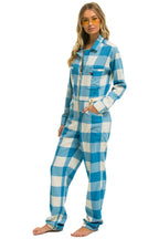 Retro UNISEX PLAID FLIGHT SUIT - SKY PLAID