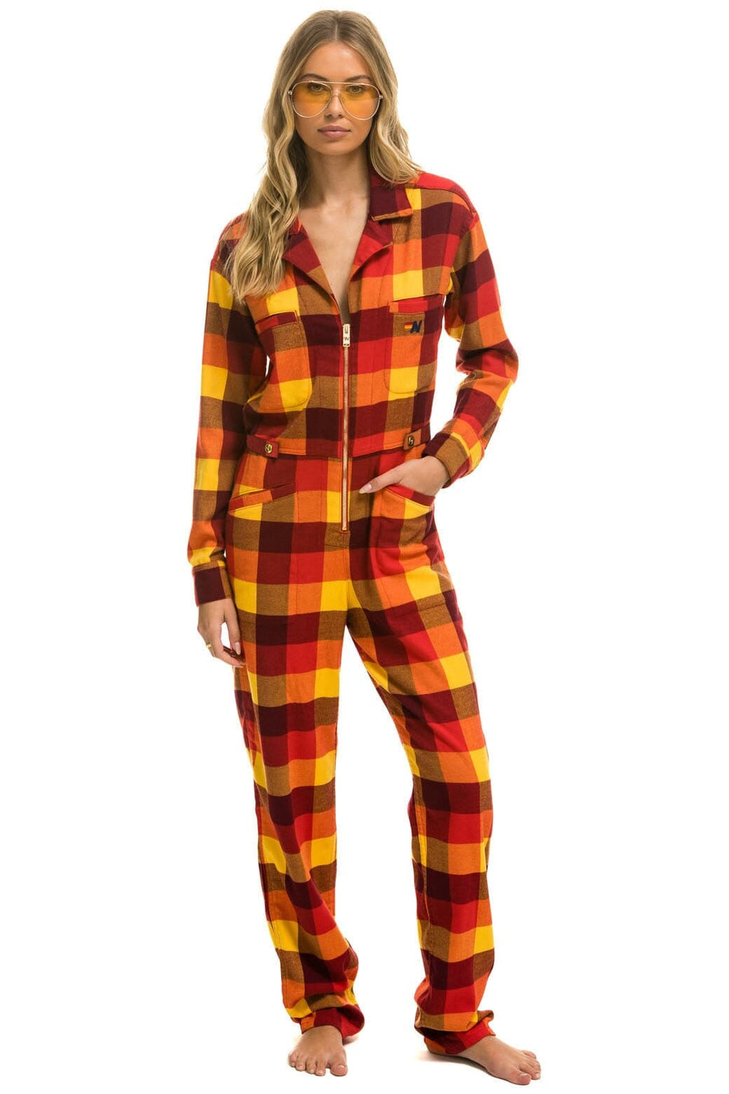 Retro UNISEX PLAID FLIGHT SUIT - SURFY PLAID