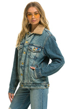 Retro CALI LOVER RANCH SHERPA DENIM JACKET - VINTAGE