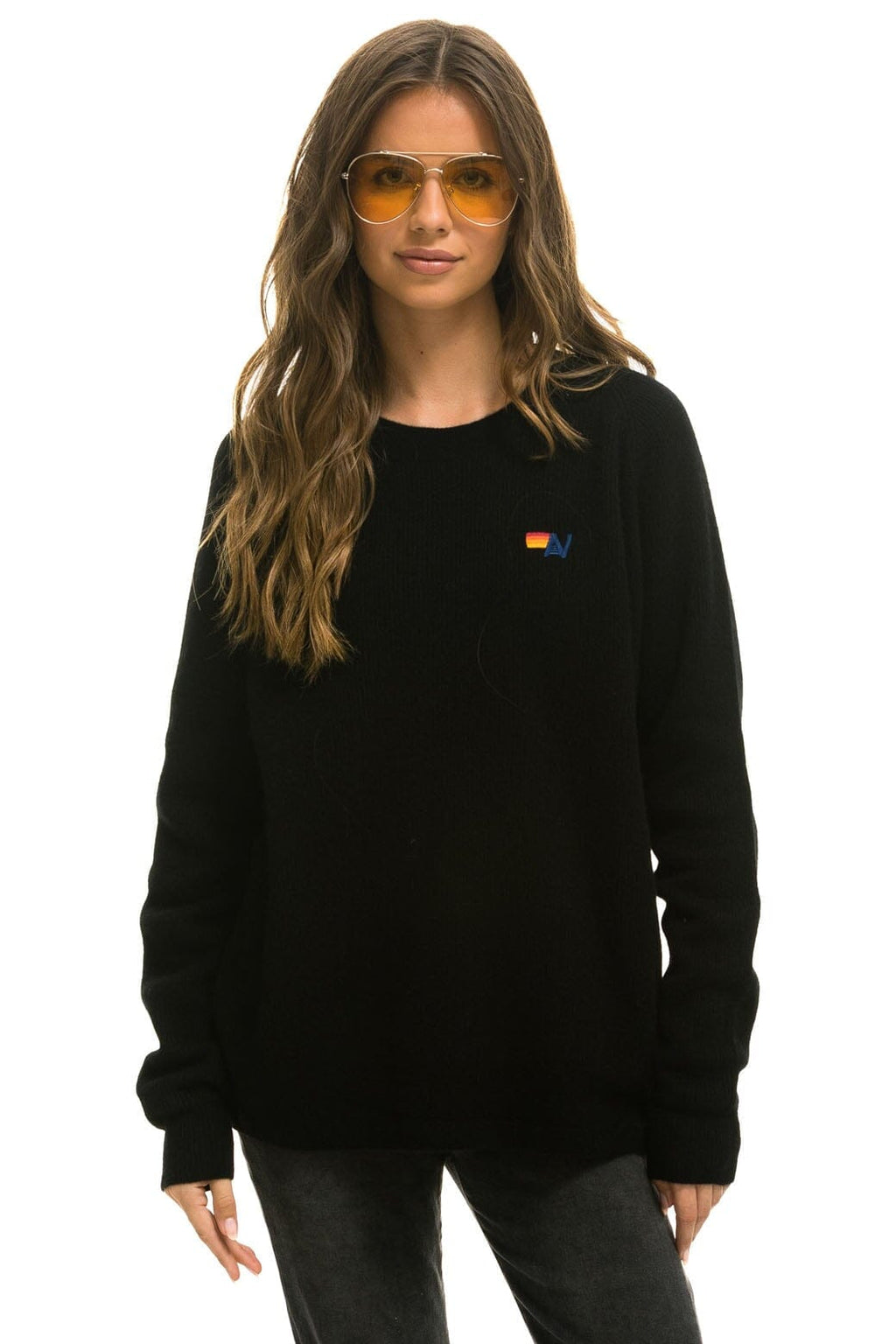 Retro VINTAGE CABIN 2 UNISEX CASHMERE SWEATER - BLACK
