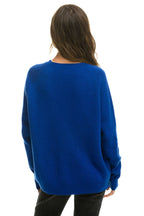Retro VINTAGE CABIN 2 UNISEX CASHMERE SWEATER - LAPIS