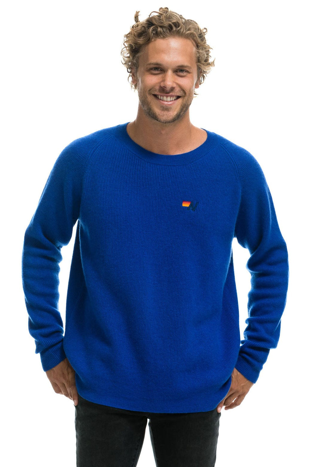 Retro VINTAGE CABIN 2 UNISEX CASHMERE SWEATER - LAPIS