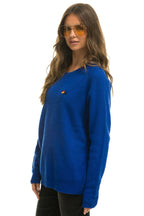 Retro VINTAGE CABIN 2 UNISEX CASHMERE SWEATER - LAPIS