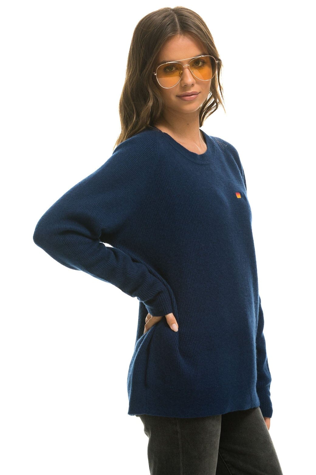Retro VINTAGE CABIN 2 UNISEX CASHMERE SWEATER - MIDNIGHT