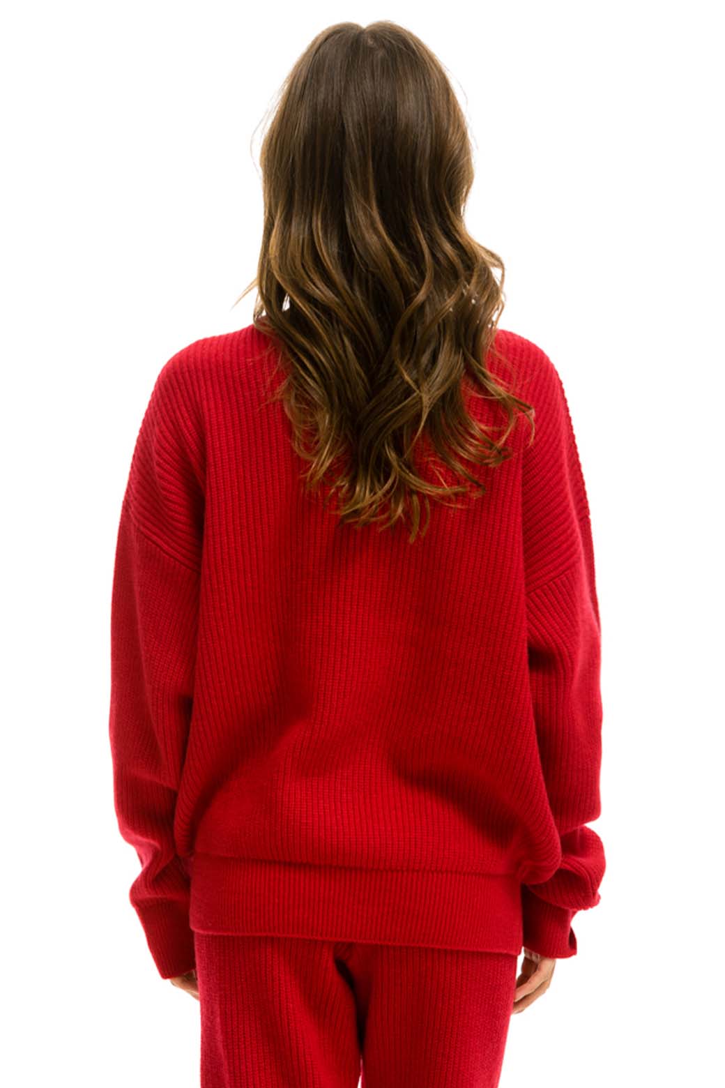 Retro VINTAGE CABIN UNISEX CASHMERE SWEATER - CHERRY
