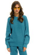 Retro VINTAGE CABIN UNISEX CASHMERE SWEATER - COBALT