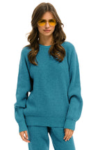 Retro VINTAGE CABIN UNISEX CASHMERE SWEATER - COBALT