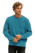 Retro VINTAGE CABIN UNISEX CASHMERE SWEATER - COBALT