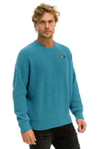 Retro VINTAGE CABIN UNISEX CASHMERE SWEATER - COBALT