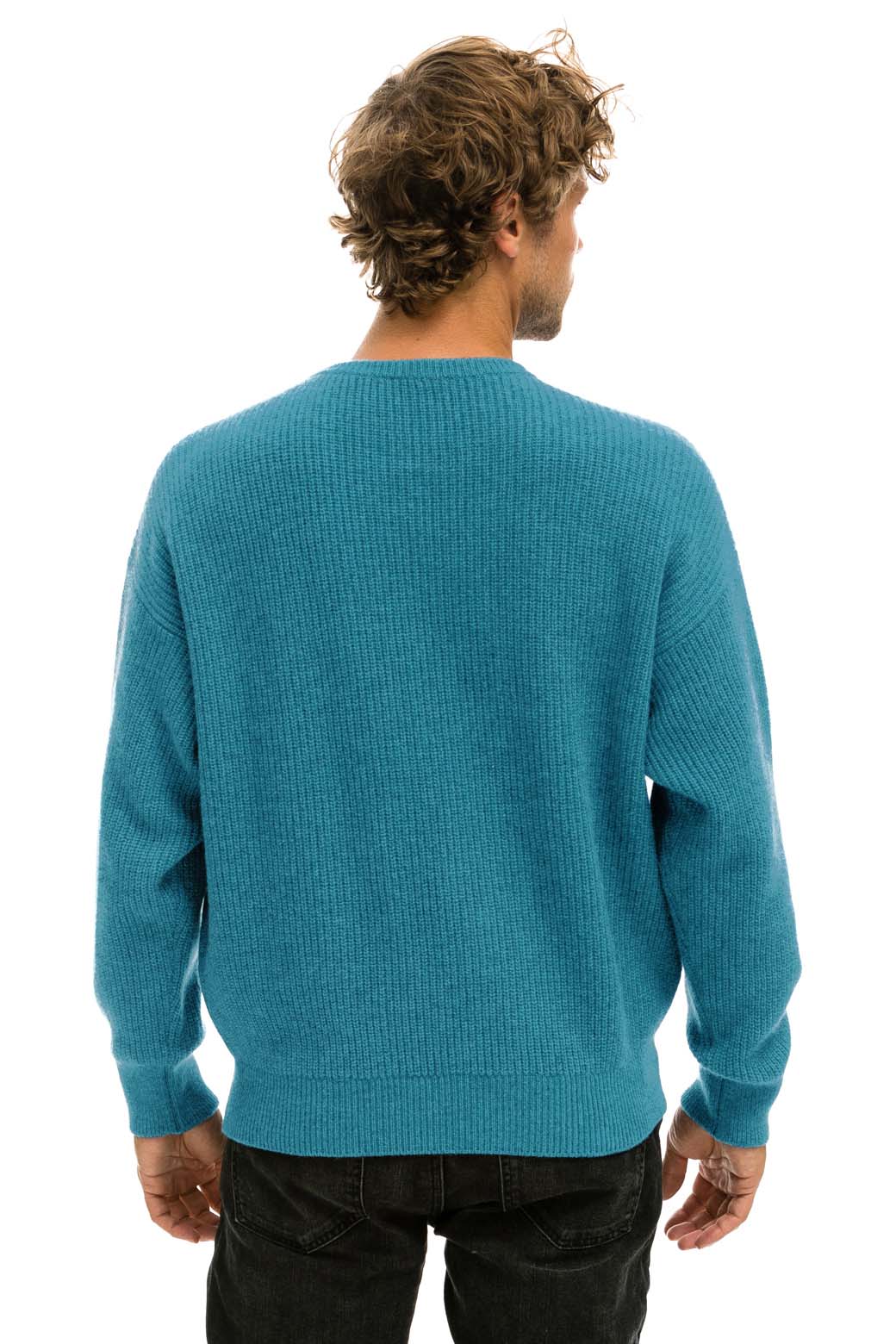 Retro VINTAGE CABIN UNISEX CASHMERE SWEATER - COBALT