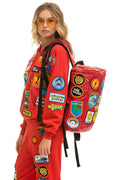 Retro VINTAGE PATCH PUFFER BACKPACK - CHERRY GLOSSY