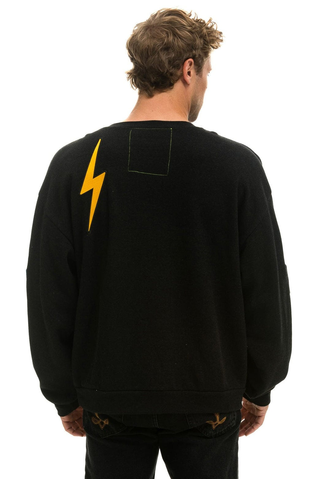 Retro VINTAGE PATCH RELAXED CREW SWEATSHIRT - BLACK