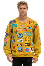 Retro VINTAGE PATCH RELAXED CREW SWEATSHIRT - KHAKI