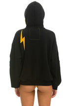 Retro VINTAGE PATCH RELAXED PULLOVER HOODIE- BLACK