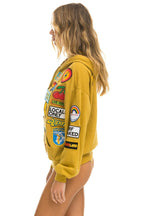Retro VINTAGE PATCH ZIP HOODIE RELAXED - KHAKI