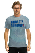 Retro WINDY CITY SMOKEOUT 2023 TEE - TIE DYE HEATHER BLUE