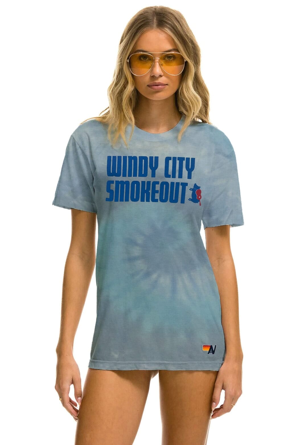 Retro WINDY CITY SMOKEOUT 2023 TEE - TIE DYE HEATHER BLUE