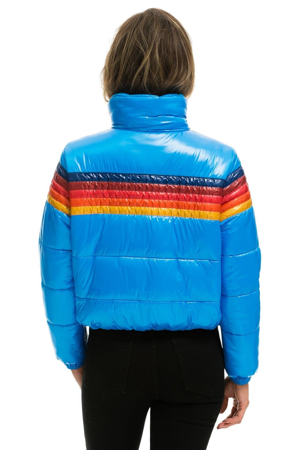 Retro 5 STRIPE APRES PUFFER JACKET - GLOSSY BLUE