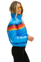 Retro 5 STRIPE APRES PUFFER JACKET - GLOSSY BLUE