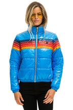 Retro 5 STRIPE APRES PUFFER JACKET - GLOSSY BLUE