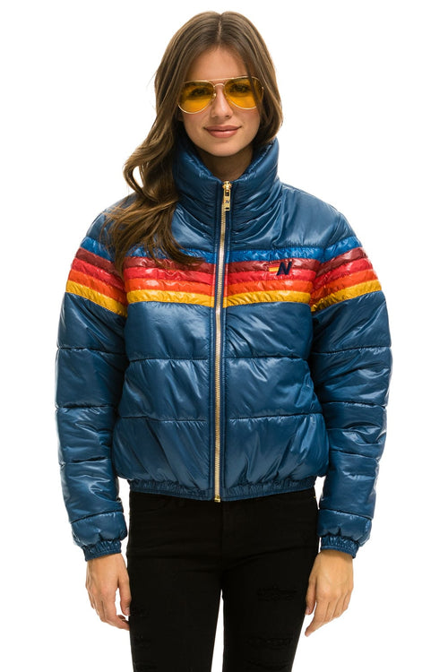 Retro 5 STRIPE APRES JACKET - GLOSSY DARK BLUE