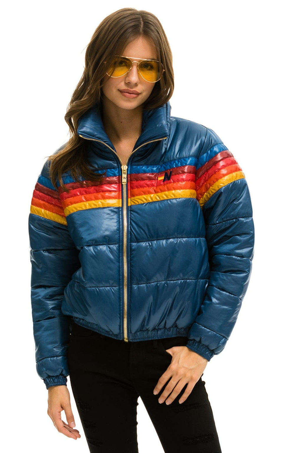 Retro 5 STRIPE APRES JACKET - GLOSSY DARK BLUE