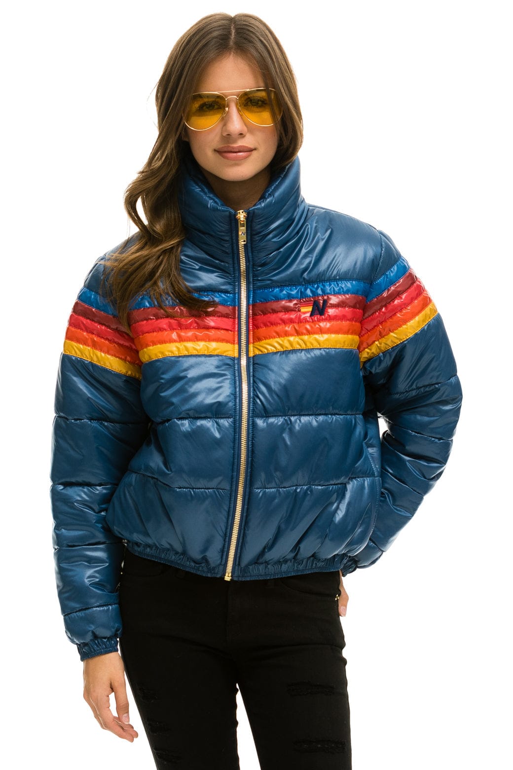 Retro 5 STRIPE APRES JACKET - GLOSSY DARK BLUE