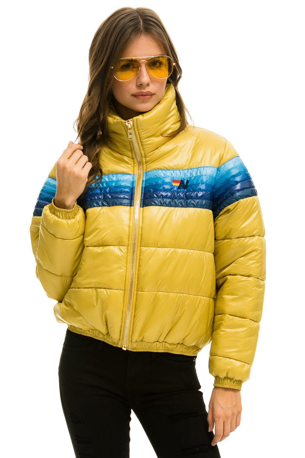 Retro 5 STRIPE APRES JACKET - GLOSSY KHAKI