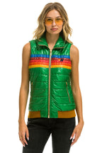 Retro WOMENS 5 STRIPE VEST - GLOSSY AMAZON
