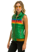 Retro WOMENS 5 STRIPE VEST - GLOSSY AMAZON