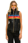 Retro WOMENS 5 STRIPE VEST - GLOSSY BLACK