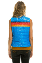 Retro WOMENS 5 STRIPE VEST - GLOSSY BLUE CINA