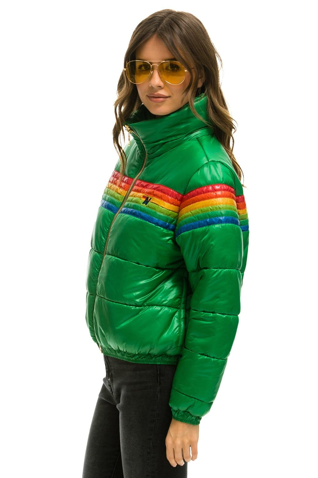 Retro 6 STRIPE LUXE APRES PUFFER JACKET - GLOSSY AMAZON